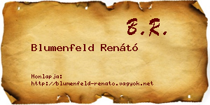 Blumenfeld Renátó névjegykártya